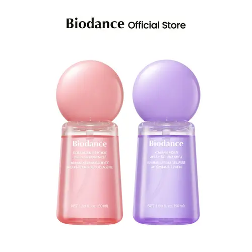 [Biodance Official] Collagen Peptides & Caviar PDRN Jelly Serum Mist Duo | Hydrogel Mist Bundle, Hydrating Face Mist, Plumping, Rejuvenating, Anti-Aging Face Spray, Sprayable Hydrogel, Travel Essentials & Self Care Gifts for Women, Korean Skin Care