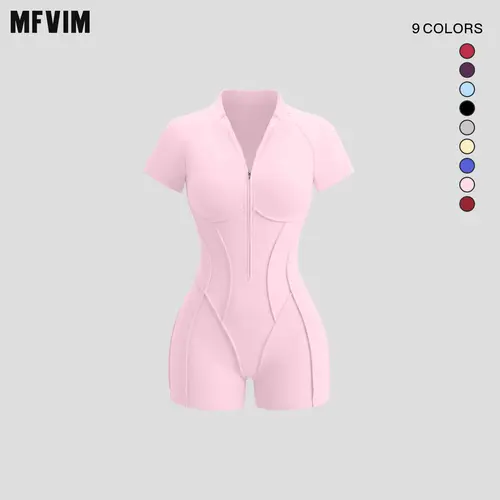 MFVIM Women’s Four Season Yoga Athletic Set – Fitness One Piece with Stand Collar and Zipper, for Home Training and Butt Lifting Yoga,travel essentials,camping essentials,back to school,back to school haul,sohochic