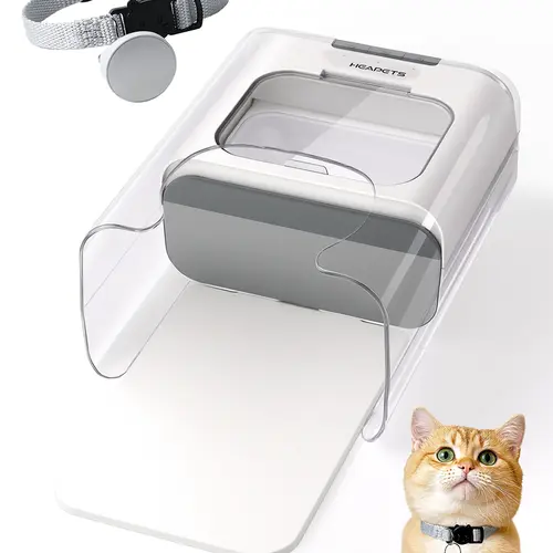 【2026 New Arrivals】Heapets P360 RFID Smart Automatic Pet Feeder with Collar Sensor, 3-Button Setup, Pinch-Free Door, Sealed Lid Feeders, Anti-Food-Stealing Dispenser for Wet/Dry Food Multi-Pet Homes (Cats, Small Dogs)