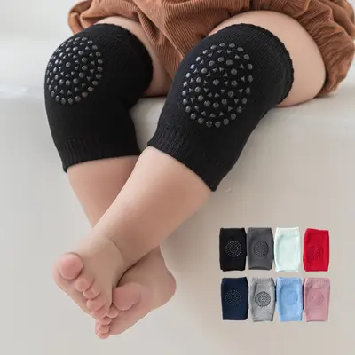 Kids French Terry Anti-Slip Knee Warmers - Baby Accessories, Universal-Fit Safety Protectors for Infants, Non-Slip Elbow & Leg Sports Accessories
