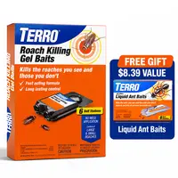 TERRO T506 No-Mess Roach Killer Gel Bait Stations, 6 Ready-to-Use Roach Baits, Powerful Cockroach Killer for German, American & Oriental Roaches, Long-Lasting Indoor & Outdoor Roach Control