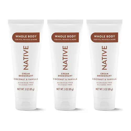 NATIVE Whole Body Deodorant Cream 3-Pack – Aluminum-Free, Odor Protection