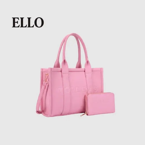 Zoey ELLO Stylish Tote Bag Set 2026 Women's Large Capacity Handbag in Multiple Colors for Everyday Use