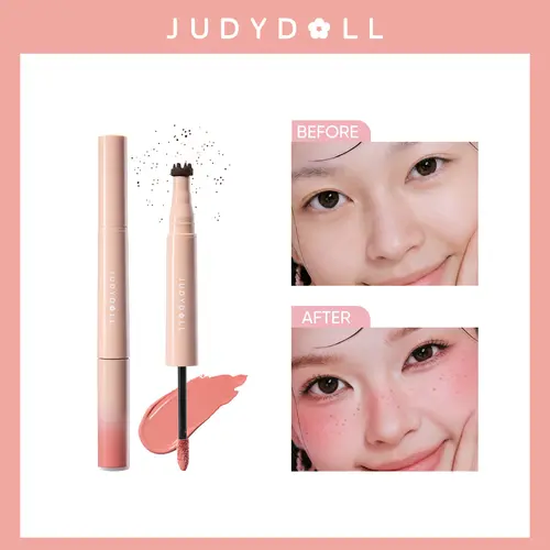 JUDYDOLL Freckle & Blush Duo,2-in-1 Freckle Pen & Liquid Blush, Natural Sun-Kissed Flush, Soft Blendable Color, Lightweight & Long-Lasting, Faux Freckles Makeup, Fresh Youthful Glow, Beginner Friendly, Daily Makeup Essentials, Summerwins