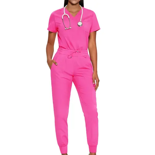 COZYSCRUBS Women's Scrub Sets - V-Neck Scrub Top, Jogger Pants, Stretchy Fabric Medical Workwear, Basic Lady Women's Clothes Uniform