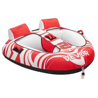 【SummerFinds】VEVOR Towable Tubes for Boating, 2-Rider Inflatable Boat Tubes and Towables, 340 lbs Capacity Water Sport Tubes for Boat to Pull - with 2 Cockpits, Full Nylon Cover, Padded Grab Handles & Safety Valve