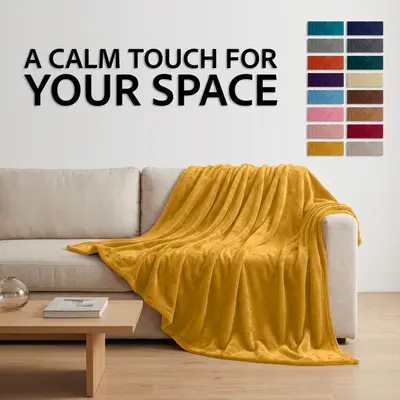 Fleece Blanket Throw for Couch, Sofa & Bed – Soft Lightweight Durable Blanket – Everyday Easy Care Throw –Available In Throw, Twin, Queen & King Sizes