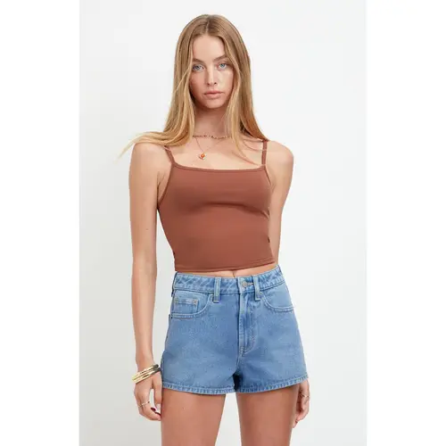 Pacsun Women's Ivy High Waisted Festival Jean Shorts Zip Fly Medium Blue