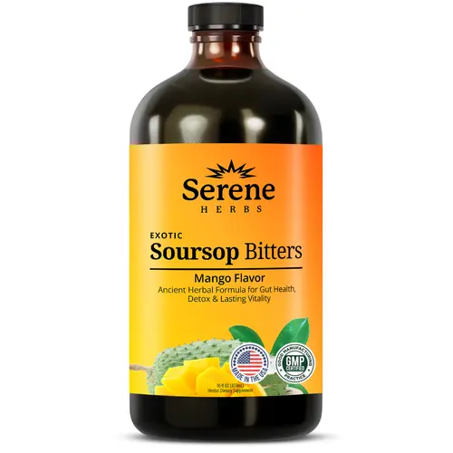 Serene Herbs: Soursop Bitters, Mango Flavor Healthcare Dietary vitamins women Supplement Fitness Natural
