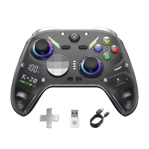 AOLION K30 Bluetooth Wireless Game Controller (Not for PS/Xbox, Controller Only) - Smooth TMR Sticks, Switchable ABXY Layout, Mechanical & Linear Triggers, Dual-Height Thumbsticks, Lithium-Powered, Compatible with Switch, PC, iOS iPad, Android