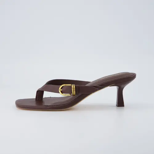 Cushionaire Marlin Low Kitten Heels for Women, Thong Style Dressy Heeled Womens Sandals with Adjustable Buckle Closure
