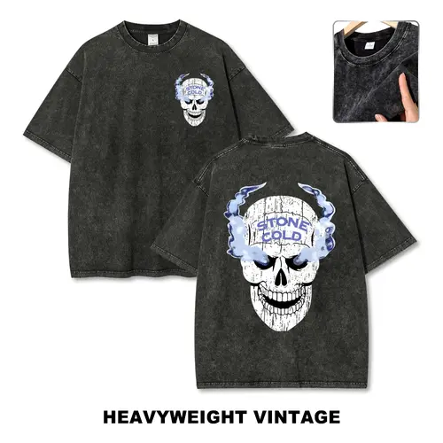STONE COLD STEVE AUSTIN  Vintage Washed Tee 90s Men's Graphic Tee t Shirts Funny Graphic Tee Good Graphic Tees Graphic Tees Streetwear Outfits Men Vacation Outfits Oversized Tshirt Men