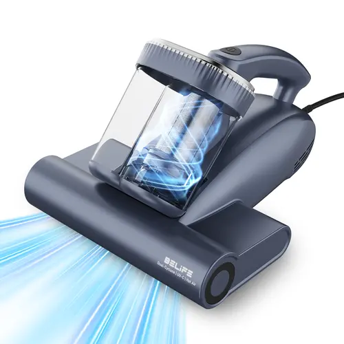 Belife M11 Corded Handheld Mattress Vacuum Cleaner - 18Kpa Suction, 500W, 120V, UV Light, Hot Air, Dual Cyclone HEPA Washable Filters, High-Frequency Tapping, Easy Maintenance for Deep Cleaning Dust, Pet Hair on Sofas, Pillows (Handheld Vacuums)