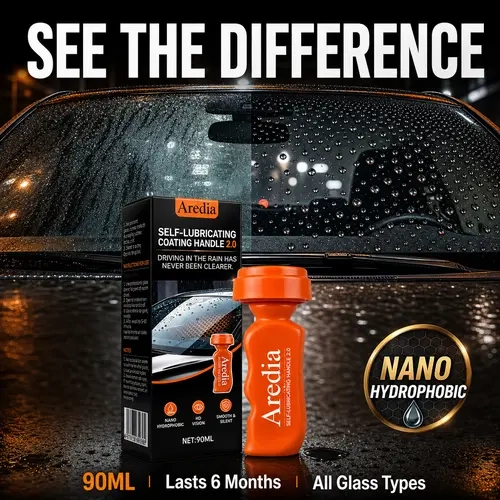 Aredia Nano Ceramic Windshield Coating Kit - 2.0 Self-Lubricating Handle, Hand Apply, Waterbeading, Rain Repellent, Anti-Glare HD Vision, UV Protection, Car Glass Sealant, Long-Lasting Shield, All-Weather Use, Car Cleaning Agent, Auto Detailing Supplies