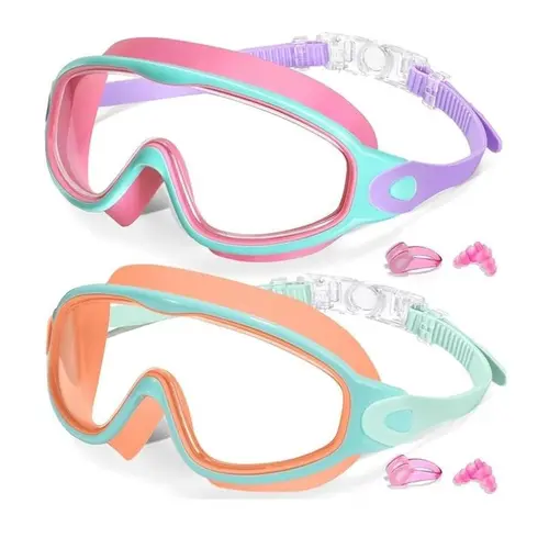 Yeomoo 2 Pack Kids swimming goggles for Boys & Girls - Anti-Fog No Leaking Swimming Goggles for Kids Age 3-15 - Wide View Junior Pool Goggles & UV Protection summerwins