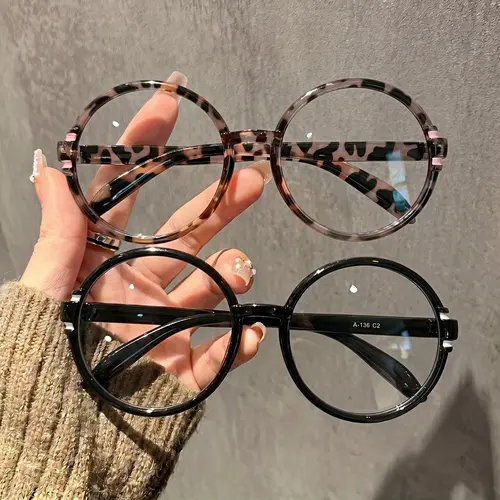 2 Pairs Vintage Round Frame Reading Glasses, High Quality Eyewear, Lightweight Durable Glasses, Blue Light Blocking Unisex Large Frame, Daily Casual Book Reading Computer Use, Reading Eyeglasses