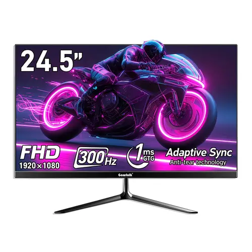 24.5 Inch 300/200Hz Gaming Monitor Built-in Speakers, FHD 1080P, 1ms GTG, Adaptive Sync  Frameless, 98% sRGB, 178° Wide View Angle, HDMI & DP, VESA Wall Mountable,FHD Frameless Gaming Monitor