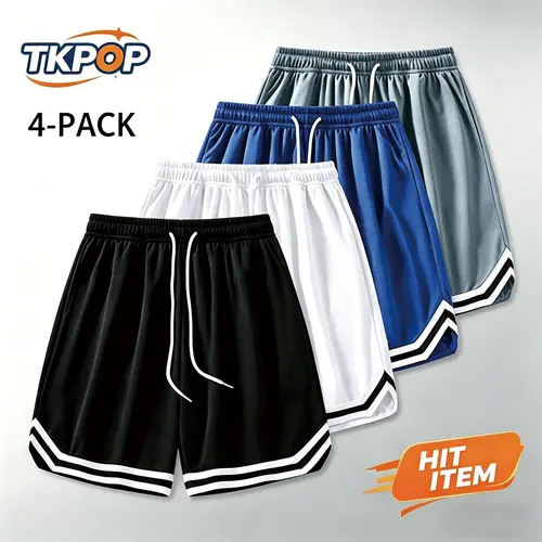 TKPOP Men's Basketball Shorts Quick Dry Mesh Drawstring Sports Shorts for Football Training 5-Pack Casual Elastic Waistband with Side Pockets tiktokshopspringglowup