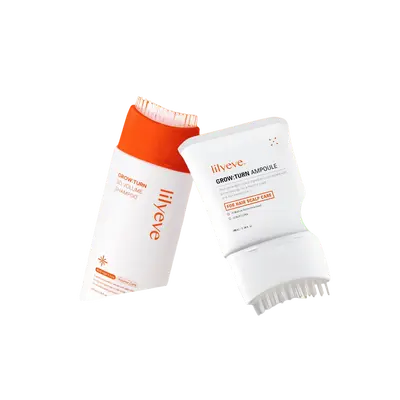 [LILYEVE] GROWTURN Hair Growth Duo | Hair Growth Serum with Built-In Brush & 3D Volume Brush Shampoo Set, Scalp Massager, Korean Hair Care