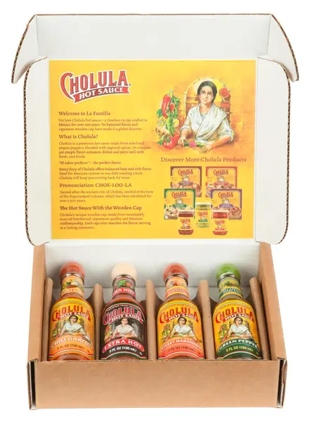 Cholula Hot Sauce Variety Pack, 4ct (Green Pepper, Extra Hot, Chili Garlic & Sweet Habanero)