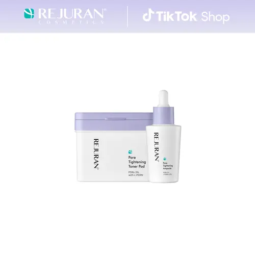 REJURAN Pore Tightening Ampoule and Pore Tightening Toner Pad – PDRx & c-PDRN with AHA/PHA/BHA/LHA