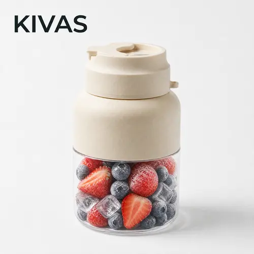 KIVAS 80W High-Power Cordless Blender, Portable Compact Mini Blender for Smoothies & Juice, BPA-Free USB Rechargeable Personality Blender, Blends Small Ice Cubes, 20oz Outdoor Cup, 1 or 2 Cup Options, Easy Clean, Holiday, Birthday Gift for Couples