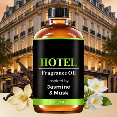 Hotel Essential Oil Inspired by Jasmine & Musk Fragrance Oil - 120 ml 4 fl oz - Luxurious Aromatherapy Oil for Diffusers, Car Diffuser Long-Lasting Scent,sohochic