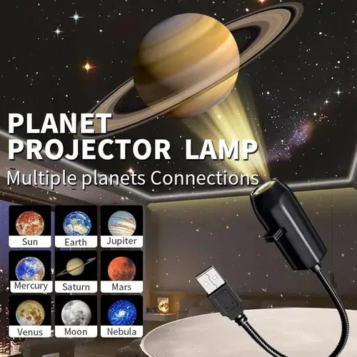 Planet projector lamp, Galaxy Projector-USB planet night light-10 lighting modes,360° Rotating,suitable for home scenes, small footprint, clear projection.