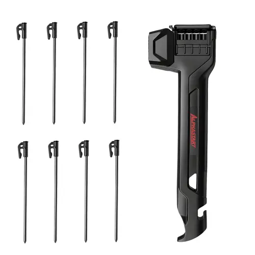 Multifunctional Compact Camping Hammer, 570g (1.26 lbs) Lightweight Aluminum Alloy Mallet - Tent Stake Driver, Tent Stake Puller, Bottle Opener - Portable Outdoor Companion for Hiking, Outdoor Work, Hiking Tools,toolupgrade