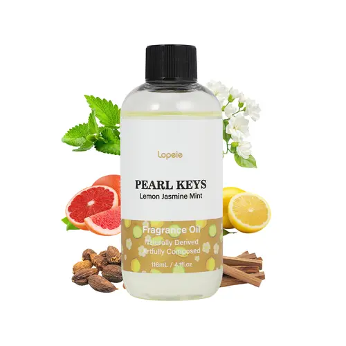 Lopeie PEARL KEYS Hotel Diffuser Oil Refill - Ritz-Carlton Inspired 118ml Premium Diffusion Essential Oil, Lemon-Jasmine-Mint Blend, Long-Lasting Aroma Freshener for Ultrasonic & Waterless Diffusers (Ideal for Birthday, Casual, Anniversary Use),sohochic