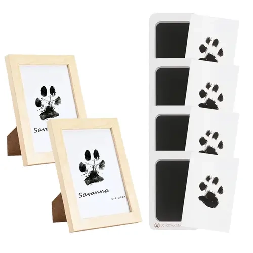 4-Pcs Paw Print Kit + 2 Photo Frames, Mess-Free Paw Print Ink Pad for Dogs & Cats,  Clean Touch Ink Pad, Dog Paw And Nose Print Kit, Keepsake Gift For Pet Dogs And Cats, Memorial Gift For Pets,Pet Paw Print Memory Keepsake imprint card tiktokshopspringglo
