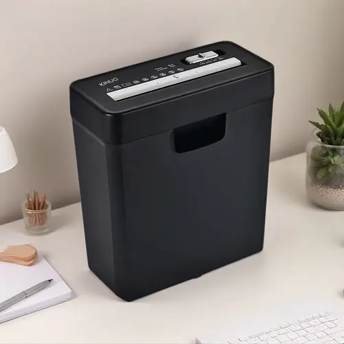 KINUO OS611S P-2 Level Strip-Cutting Paper Shredder for Home Office, 6-Sheet Shredder Tool, 2.9-Gal Bin, Overheat Protection, Credit/Bank Cards Compatible, Reverse Function, 11.5×5.59×12.8 Inches, 120V Black Office Desk Accessory,sohochic