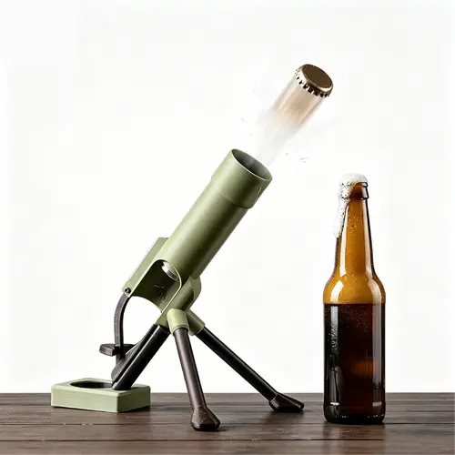 JOYTUTUS Mortar-Shape Kitchen Beer Bottle Opener - 51mm Hands-Free Push-Down Opener for 330-355ml Bottles, Groomsmen Bachelor Party Gifts for Adults, Heavy-Duty Party-Ready BBQ Kitchen Utensil