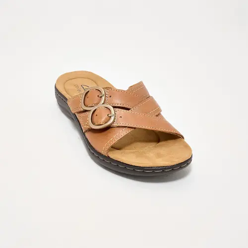 Clarks Collection Leather Slide Sandals -Laurieann Opal