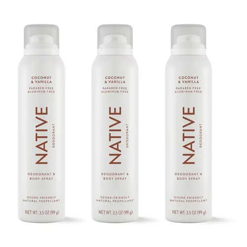 NATIVE Aluminum-Free Deodorant Spray 3-Pack – 3.5 oz, Odor Protection
