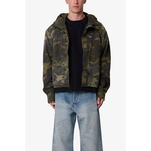 mnml Hooded Sprayed Ripstop Jacket - Camo