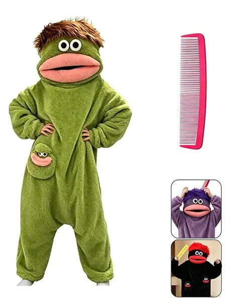 Msrlassn Cute Pajamas Wearable Blanket Hoodie for Women Men,  Oversize Soft Warm Cozy Pullover Home Loungewear Funny Pajamas Onesie, Perfect for Home Party Costume Halloween, One Size for Women Men