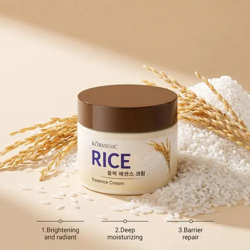 【Buy 1 Get 2 Free】Rice Moisturizing Cream, Korean Face Cream with Rice & Ceramide Extract Lifts & Firms Skin, Deeply Nourishes & Soothes, Strengthens Skin Barrier, Anti-Wrinkle Face Moisturizer for All Skin Types — 1.76 OZ