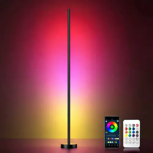 YeeWhale Lightweight Smart RGBICW LED Corner Floor Lamp - Mood Lighting with 16M DIY Colors, 68+ Dynamic Scenes, Music Sync, App & Remote Control, for Room Inspo, Home, Bedroom, Dorm Decor, Cool Stuff for Room,sohochic