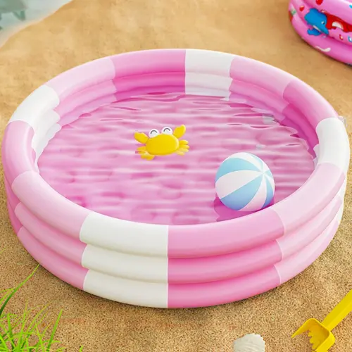 Inflatable Kiddie Paddling Pool - Portable Above-Ground Backyard Pool for Kids’ Beach, Park Fun & Safe Playtime, Blue/Pink/Yellow, Different Sizes, Lightweight, Easy to Carry, Home Garden Supply