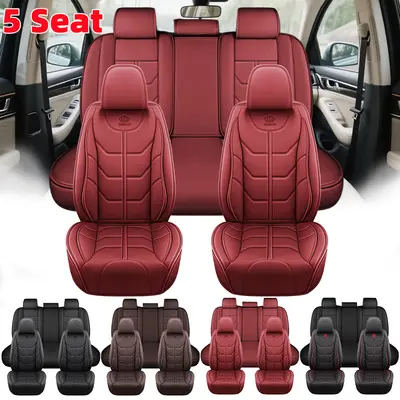 Luxury PU Leather Waterproof 5-Seat Car Seat Covers, Car Accessories with Easy Fit, Wrinkle Free, Durable, Scratch Proof Protection, Seat Covers For Cars