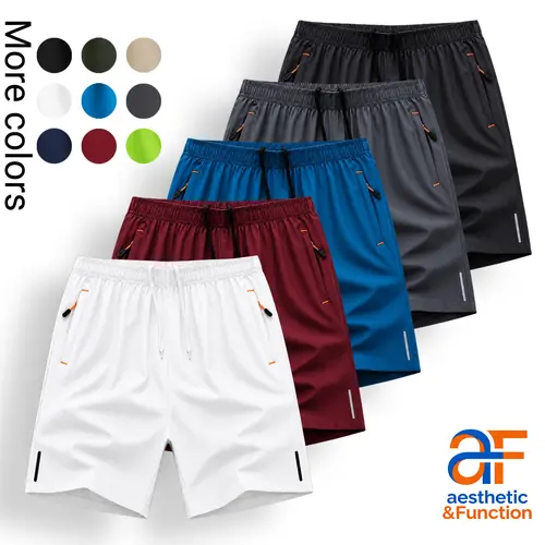 Guys Summer Casual Beach Shorts Drawstring Elastic Waistband Secure Zip Pockets Printed Detail Vacation Swim Trunks Running Gym Activewear Apparel cozy soft cool clean chic  sporty casual premium classic stylish durable trendy relaxed comfy 9-Color