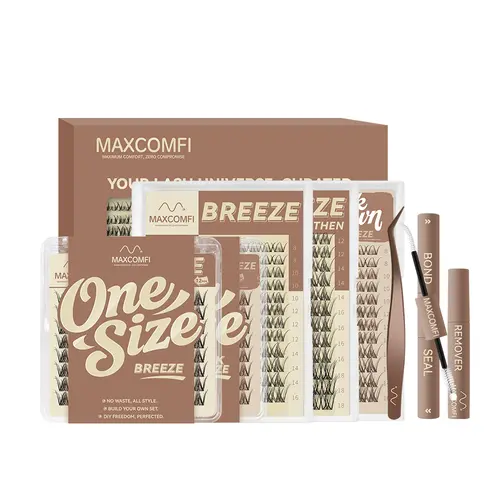 MaxComfi Spider Cluster Lash Extensions Kit - DD Curl Lash Clusters, Smudge-Proof Waterproof, Super Soft Thin Band, Beginner-Friendly DIY Design for Natural Daily Glowup & Voluminous Makeup Look, Cluster Lashes Kit,Summerlashes,back to school,sohochic