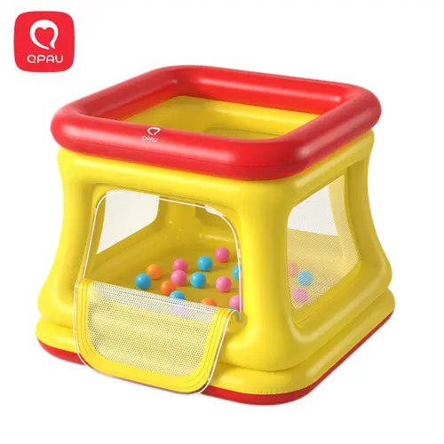 QPAU 3-in-1 Inflatable Bounce House for Toddlers 1-3, Ball Pit & Trampoline Playpen with Pump & Safety Net, Indoor-Outdoor Baby Home Playground Equipment, Kid's Birthday Gift homeessentials, sohochic