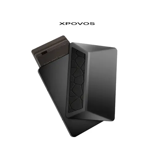 XPOVOS HERO 2.0 Minimalistic RFID Blocking Anti-Theft Lightweight Durable Men's Aluminum EDC Wallet - Pop-Up Card Holder, Cash Slot, Magnetic Closure Money Clip, Gift Box Included - Men's Accessories for Him, Birthday, Rfid Edc Wallet, Rfid Shielded Walle