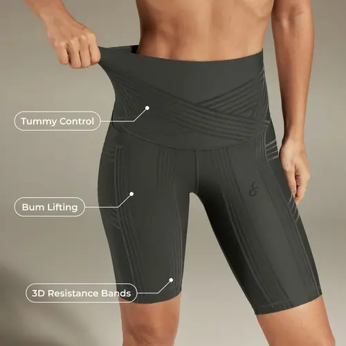 Fanka PowerBand Resistance 9" Sporty Sports Shorts, Biker Shorts for Active Wear,summerwins