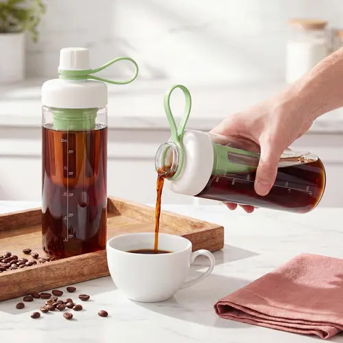SUSTEAS Reusable Portable Cold Brew Tumbler Cup - Digital Scale, Dual-Function Lab Filter Net, Silky No-Grit Sip, Travel Drinkware for Adults’ Commute, Road Trips, Iced Coffee To-Go Use,sohochic