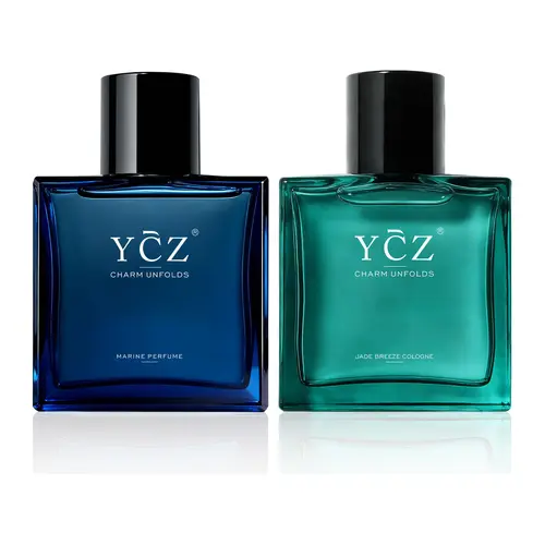 YCZ Gentleman Duo Eau de Parfum Set, Long-Lasting Men's Cologne with Jasmine, Fruity Citrus & Aromatic Marine Scents, 2-Pack 1.7 fl oz, Unique Guys Gifts,summer outifit,back to school,sohochic