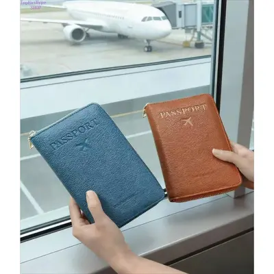 Magnetic Zip Blocking Passport Wallet Holders, Multifunctional PU Leather Travel Document Case & Protector for All Seasons