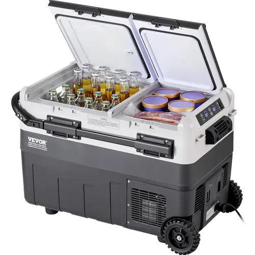 VEVOR Portable Car Refrigerator, 12 Volt Car Refrigerator Fridge, 50 L / 52.8 QT Dual Zone Portable Freezer, -4℉-68℉ Adjustable Temperature, Compressor Cooler for Home, Outdoor, Camping, RV, Car#SohoChic